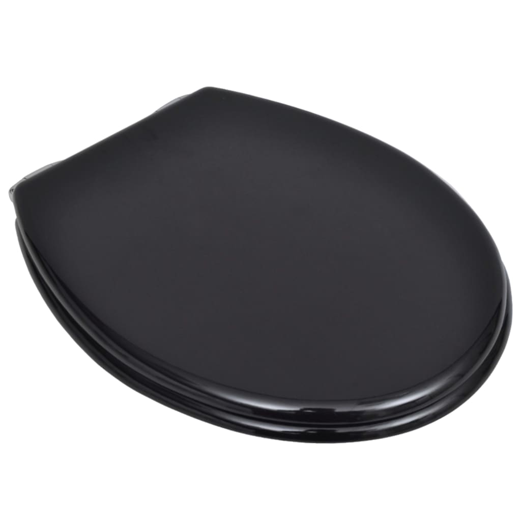 Vidaxl toiletbril met soft-closedeksel 2 st mdf zwart