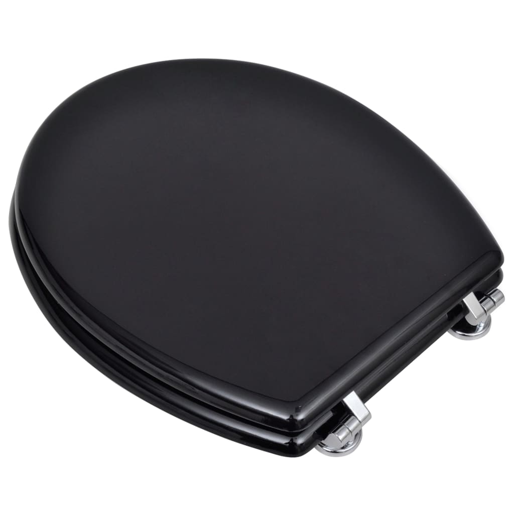 Vidaxl toiletbrillen met deksels 2 st mdf zwart