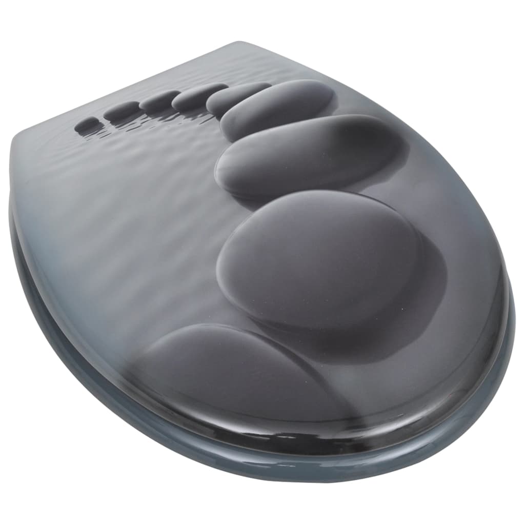 Vidaxl toiletbrillen met deksels 2 st stenen mdf