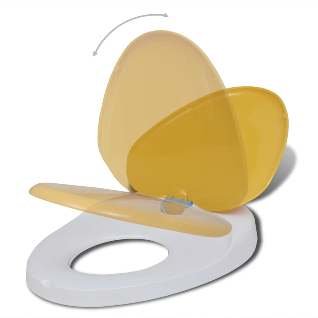 Vidaxl toiletbrillen met soft-close deksels 2 st kunststof wit en geel