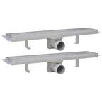 Vidaxl doucheafvoer 2 st rechthoekig 530x140 mm roestvrij staal