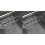 VidaXL Doucheafvoer 2 st rechthoekig 630x140 mm roestvrij staal