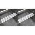 VidaXL Doucheafvoer 2 st rechthoekig lijn 530x140 mm roestvrij staal