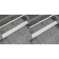 VidaXL Doucheafvoer 2 st rechthoekig lijn 930x140 mm roestvrij staal