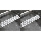 VidaXL Doucheafvoer 2 st rechthoekig golvend 530x140 mm roestvrij staal