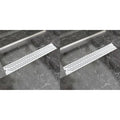 VidaXL Doucheafvoer 2 st rechthoekig golf 730x140 mm roestvrij staal