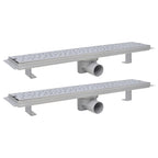 VidaXL Doucheafvoer 2 st rechthoekig bubbel 630x140 mm roestvrij staal
