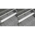 VidaXL Doucheafvoer 2 st rechthoekig bubbel 1030x140mm roestvrij staal