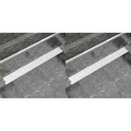 VidaXL Doucheafvoer 2 st rechthoekig bubbel 1030x140mm roestvrij staal
