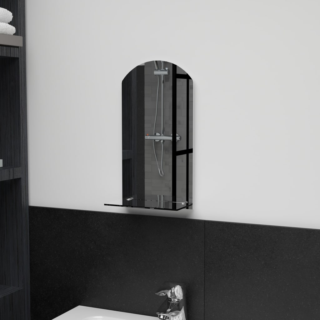 Vidaxl wandspiegel met schap 20x40 cm gehard glas