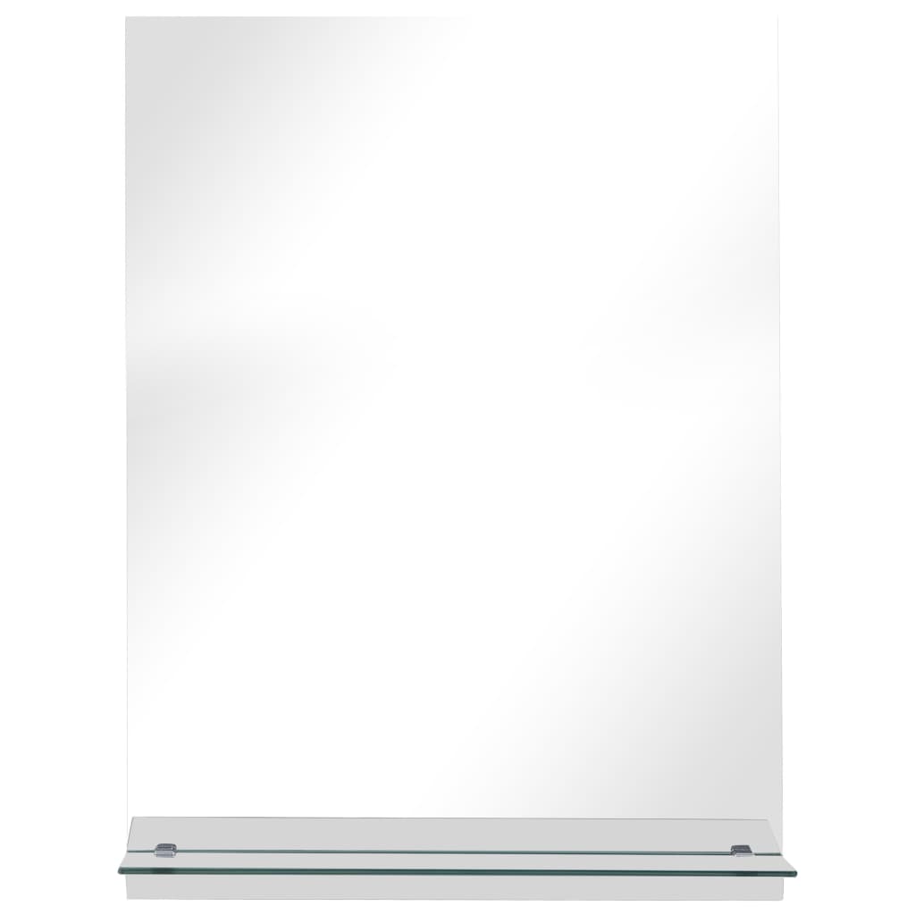 Vidaxl wandspiegel met schap 30x50 cm gehard glas