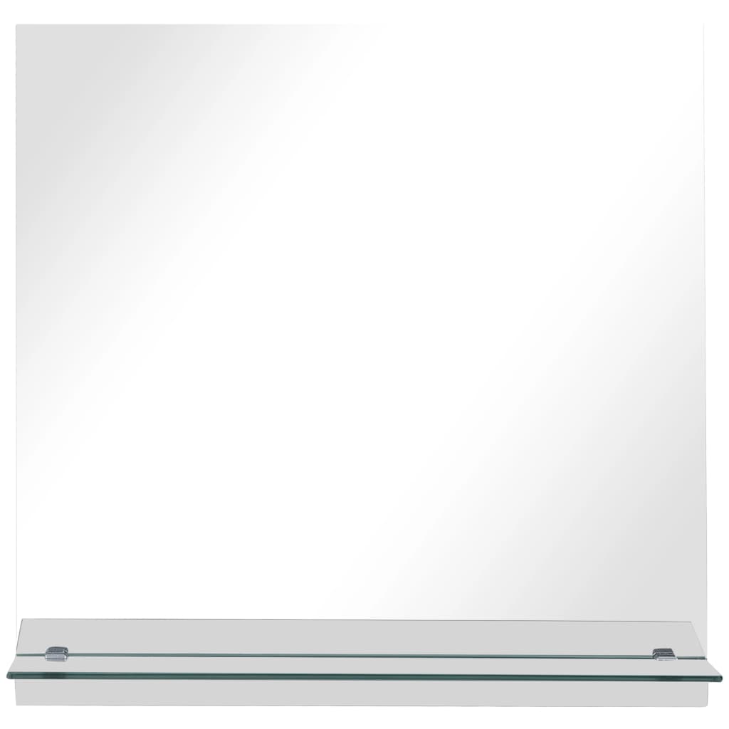Vidaxl wandspiegel met schap 40x40 cm gehard glas