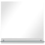 Vidaxl wandspiegel met schap 50x50 cm gehard glas