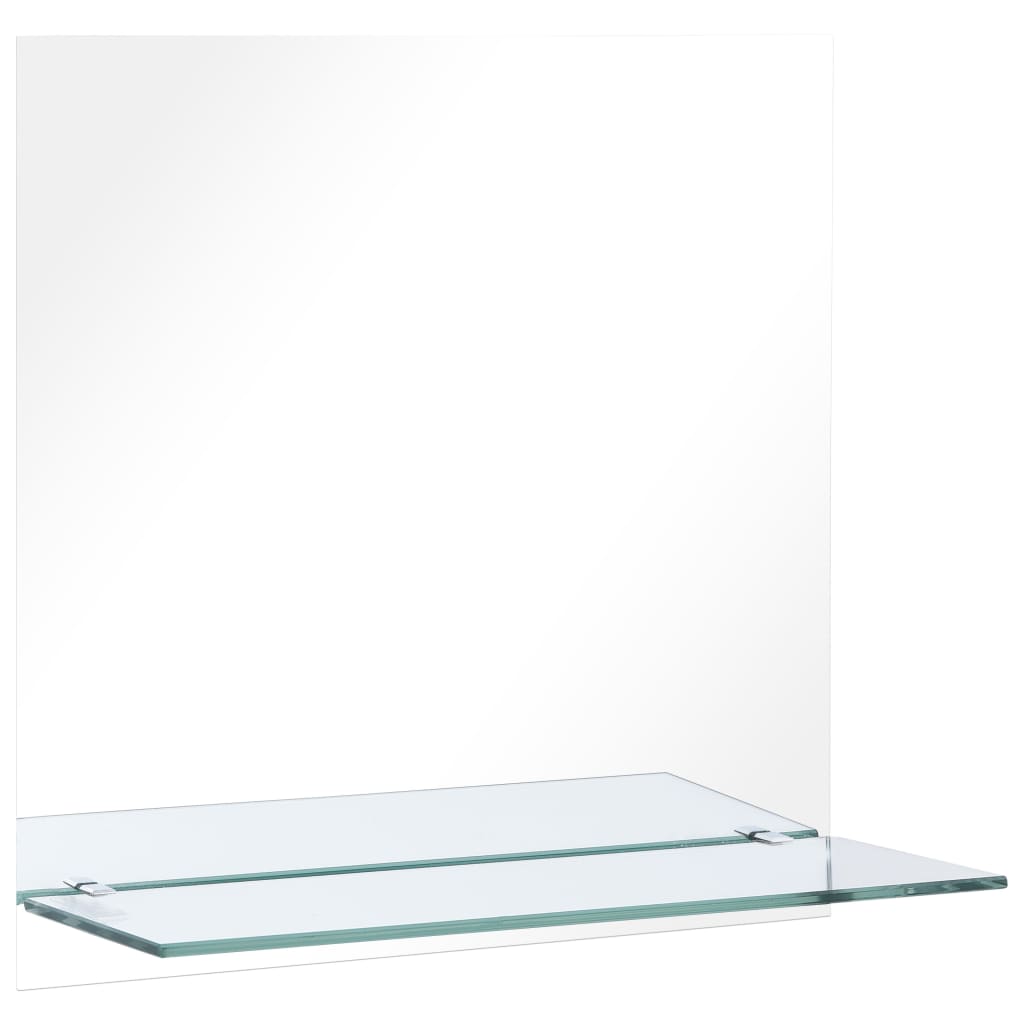 Vidaxl wandspiegel met schap 60x60 cm gehard glas
