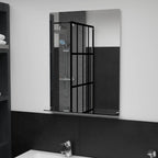 Vidaxl wandspiegel met schap 50x70 cm gehard glas