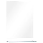 Vidaxl wandspiegel met schap 50x60 cm gehard glas