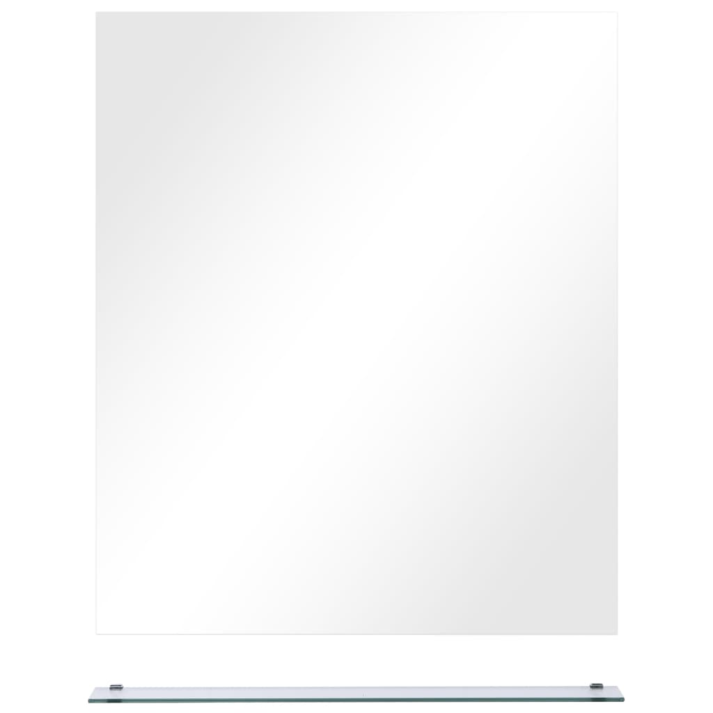 Vidaxl wandspiegel met schap 50x60 cm gehard glas