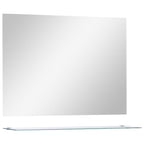 Vidaxl wandspiegel met schap 80x60 cm gehard glas
