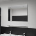 Vidaxl wandspiegel met schap 80x60 cm gehard glas