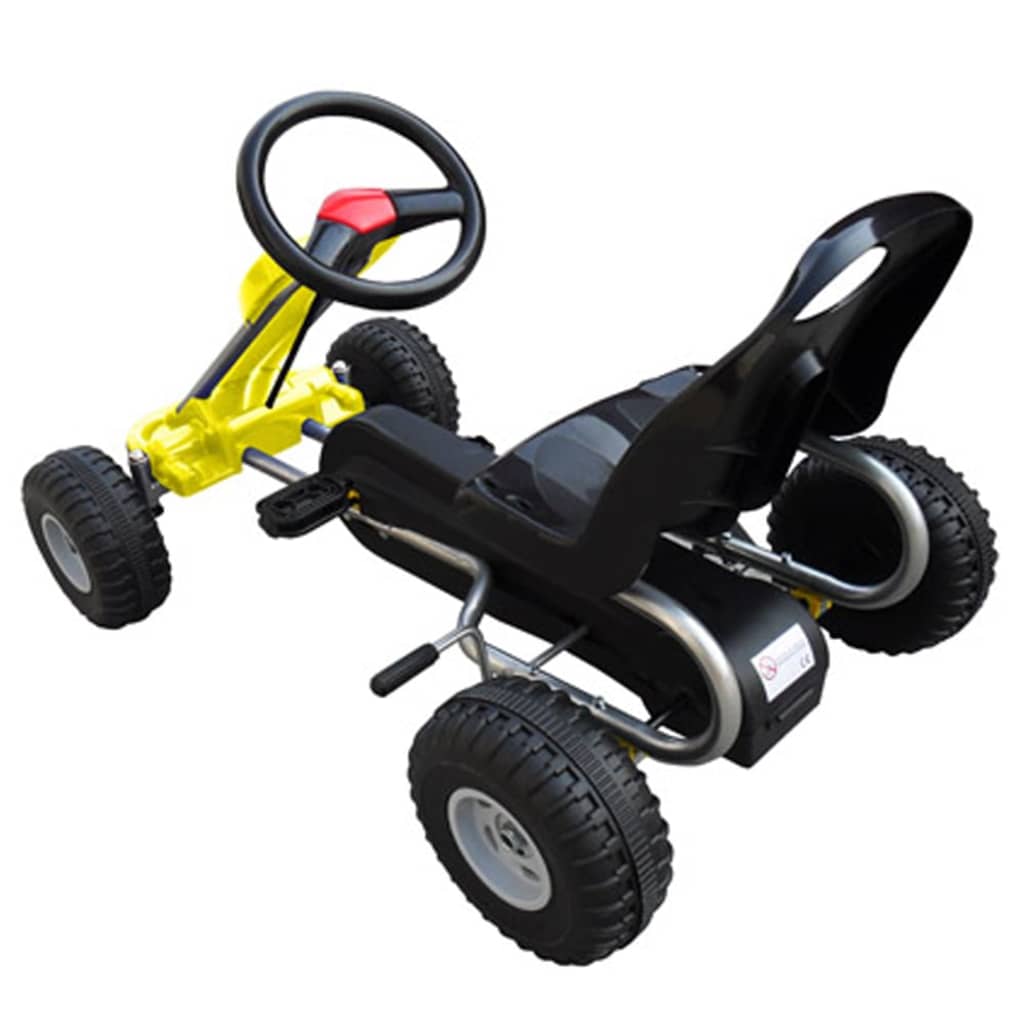 Vidaxl skelter met pedalen geel
