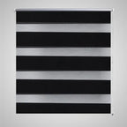 Vidaxl zebra rolgordijn 60,9 x 120 cm stofbreedte 56,7 cm zwart
