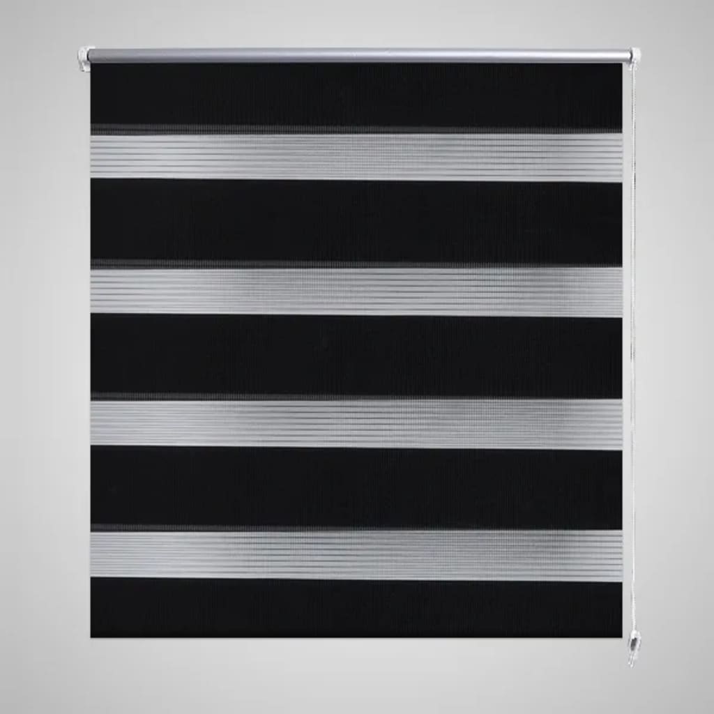 Vidaxl zebra rolgordijn 60,9 x 120 cm stofbreedte 56,7 cm zwart