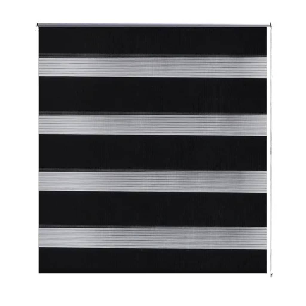 Vidaxl zebra rolgordijn 70,9 x 120 cm stofbreedte 66,7 cm zwart