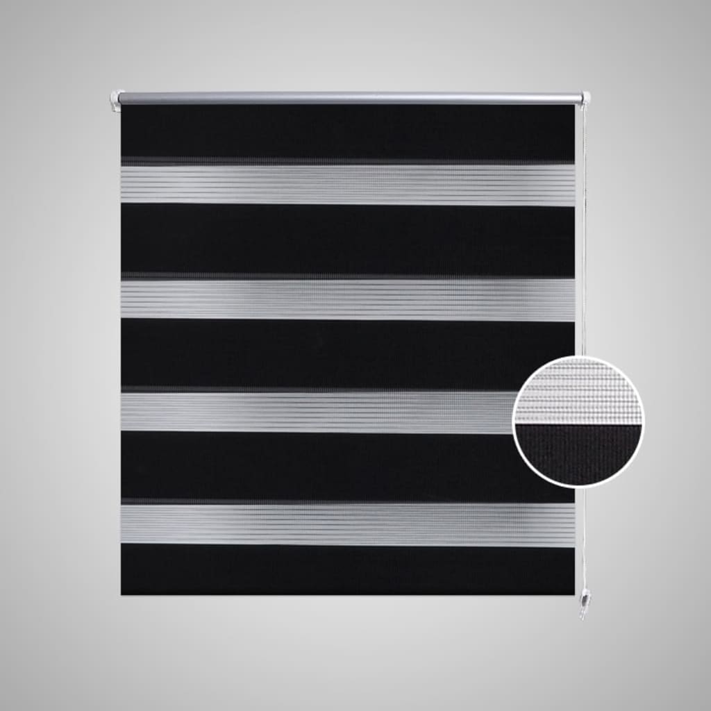 Vidaxl zebra rolgordijn 70,9 x 120 cm stofbreedte 66,7 cm zwart
