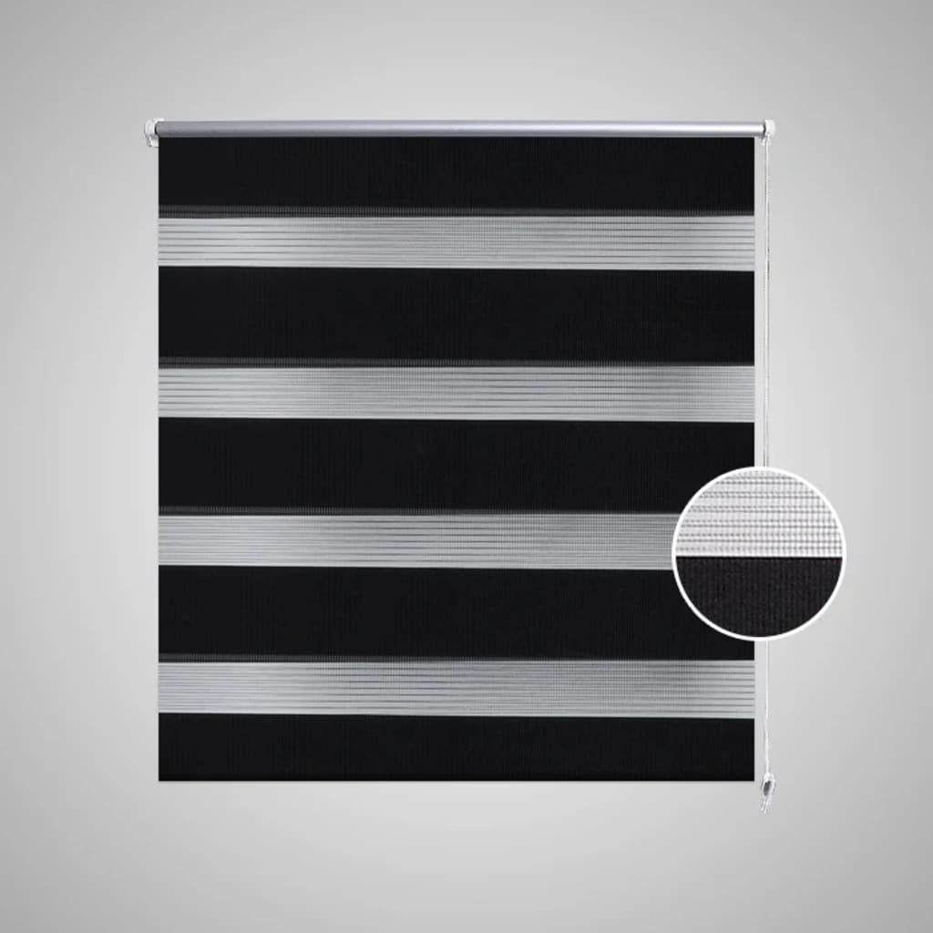 Vidaxl zebra rolgordijn 80,9 x 150 cm stofbreedte 76,7 cm zwart