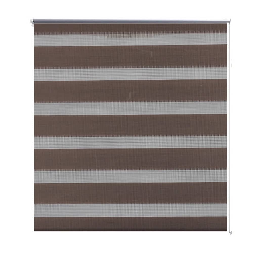 Vidaxl zebra rolgordijn 80,9 x 150 cm stofbreedte 76,7 cm koffiebruin