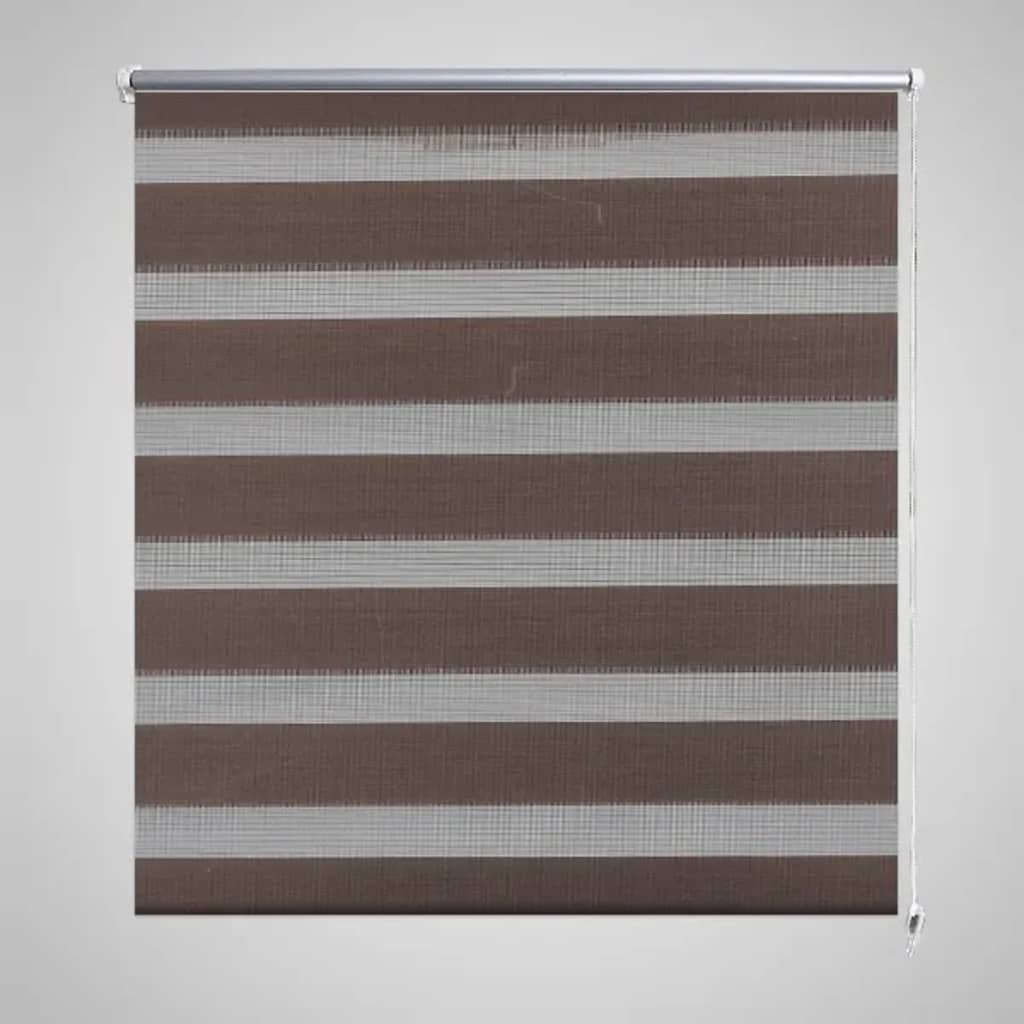 Vidaxl zebra rolgordijn 80,9 x 150 cm stofbreedte 76,7 cm koffiebruin