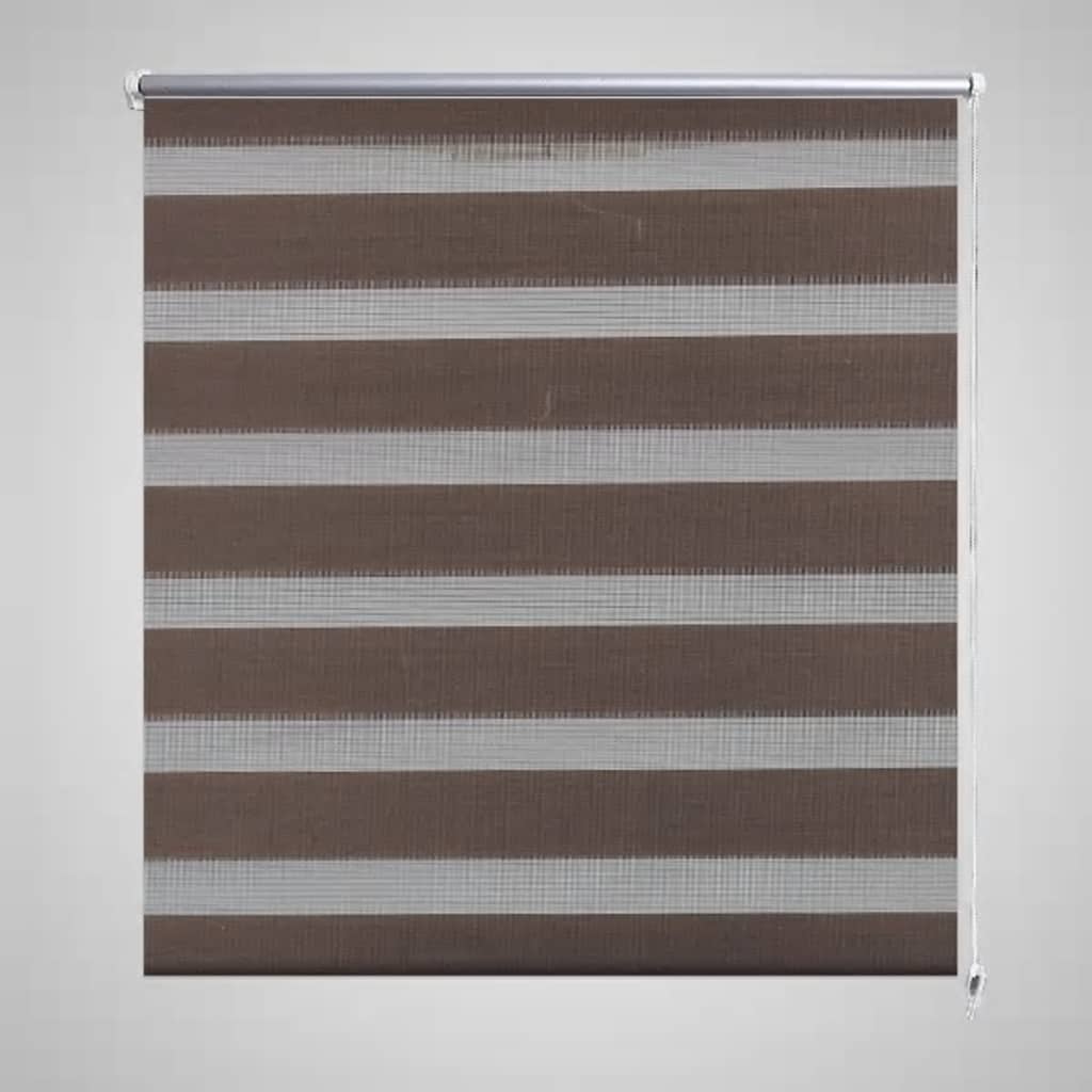 Vidaxl zebra rolgordijn 100,9 x 175 cm stofbreedte 96,7 cm koffiebruin