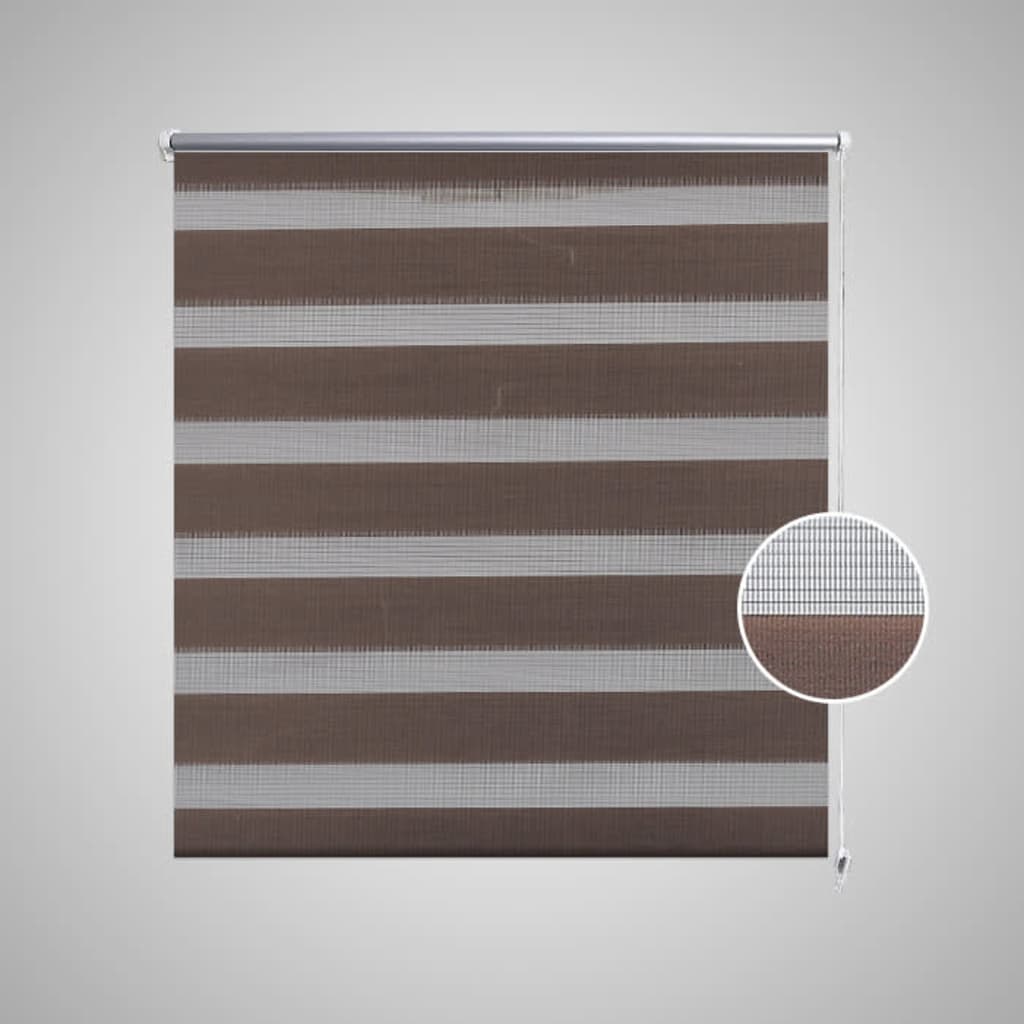 Vidaxl zebra rolgordijn 120,9 x 175 cm stofbreedte 116,7 cm koffiebruin