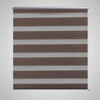 Vidaxl zebra rolgordijn 120,9 x 175 cm stofbreedte 116,7 cm koffiebruin