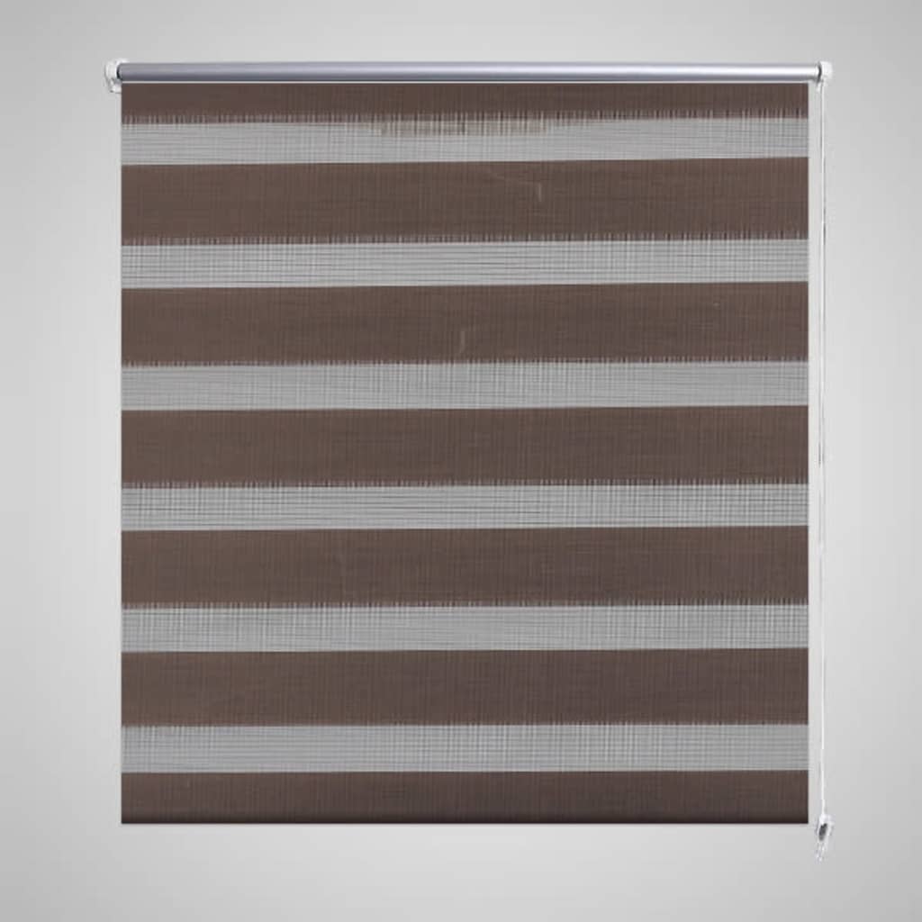 Vidaxl zebra rolgordijn 120,9 x 175 cm stofbreedte 116,7 cm koffiebruin