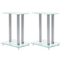 Vidaxl aluminium luidsprekerstandaards transparant veiligheidsglas 2st