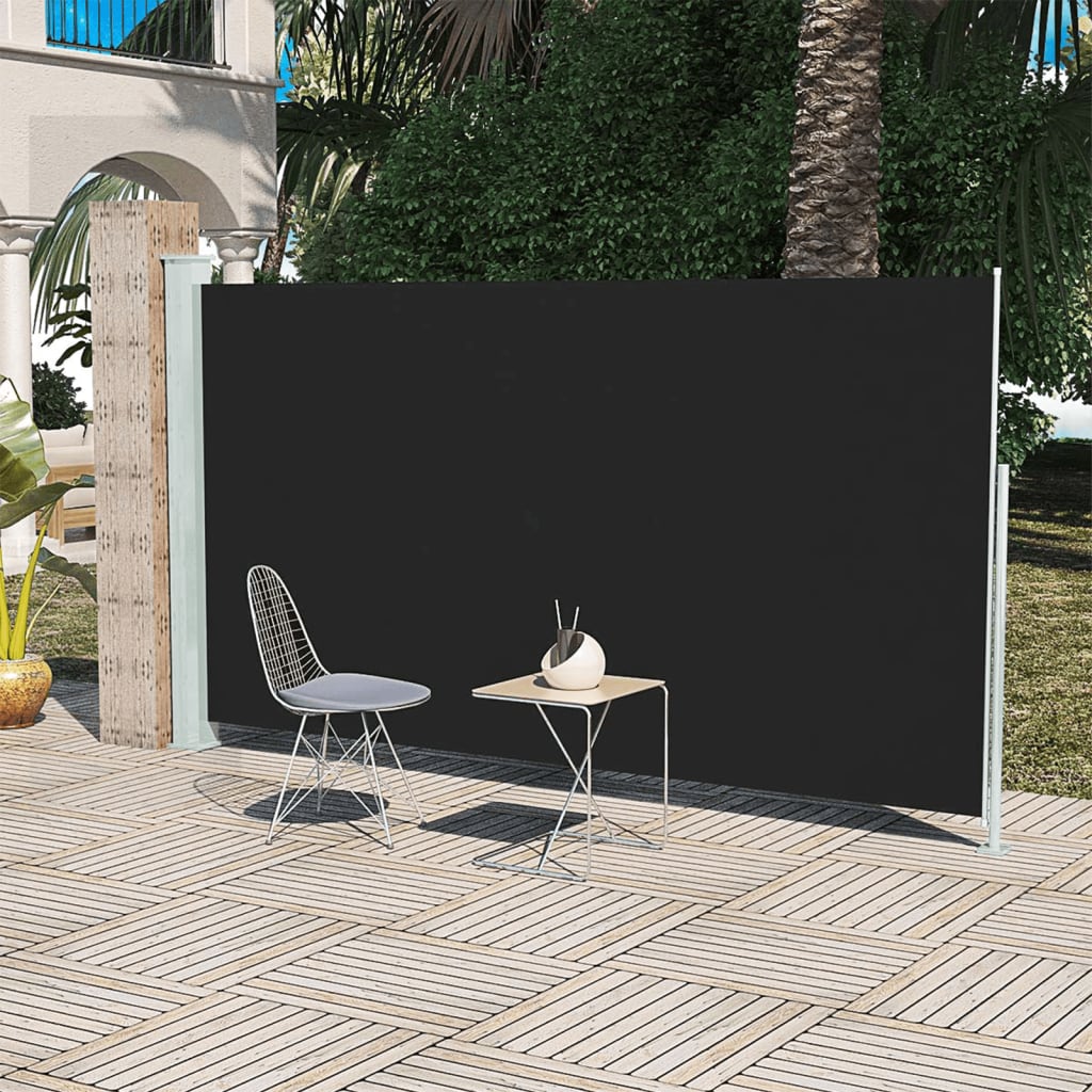 Vidaxl wind- zonnescherm uittrekbaar 160x300 cm zwart