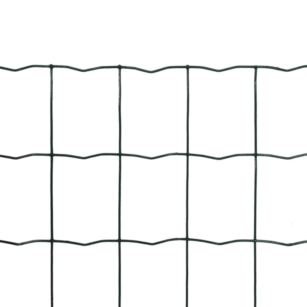 Vidaxl euro hek 25x1,2 m staal groen
