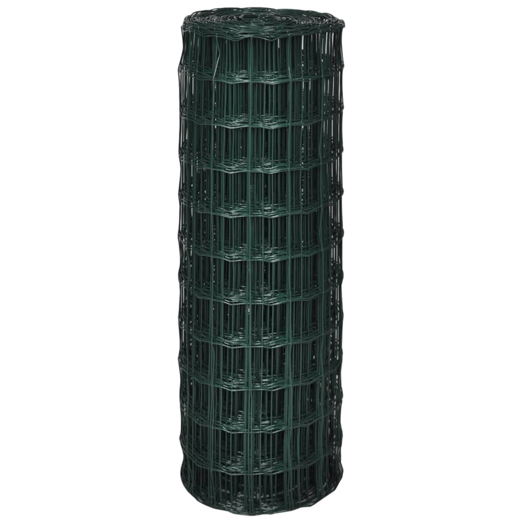 Vidaxl euro hek 25x0,8 m staal groen