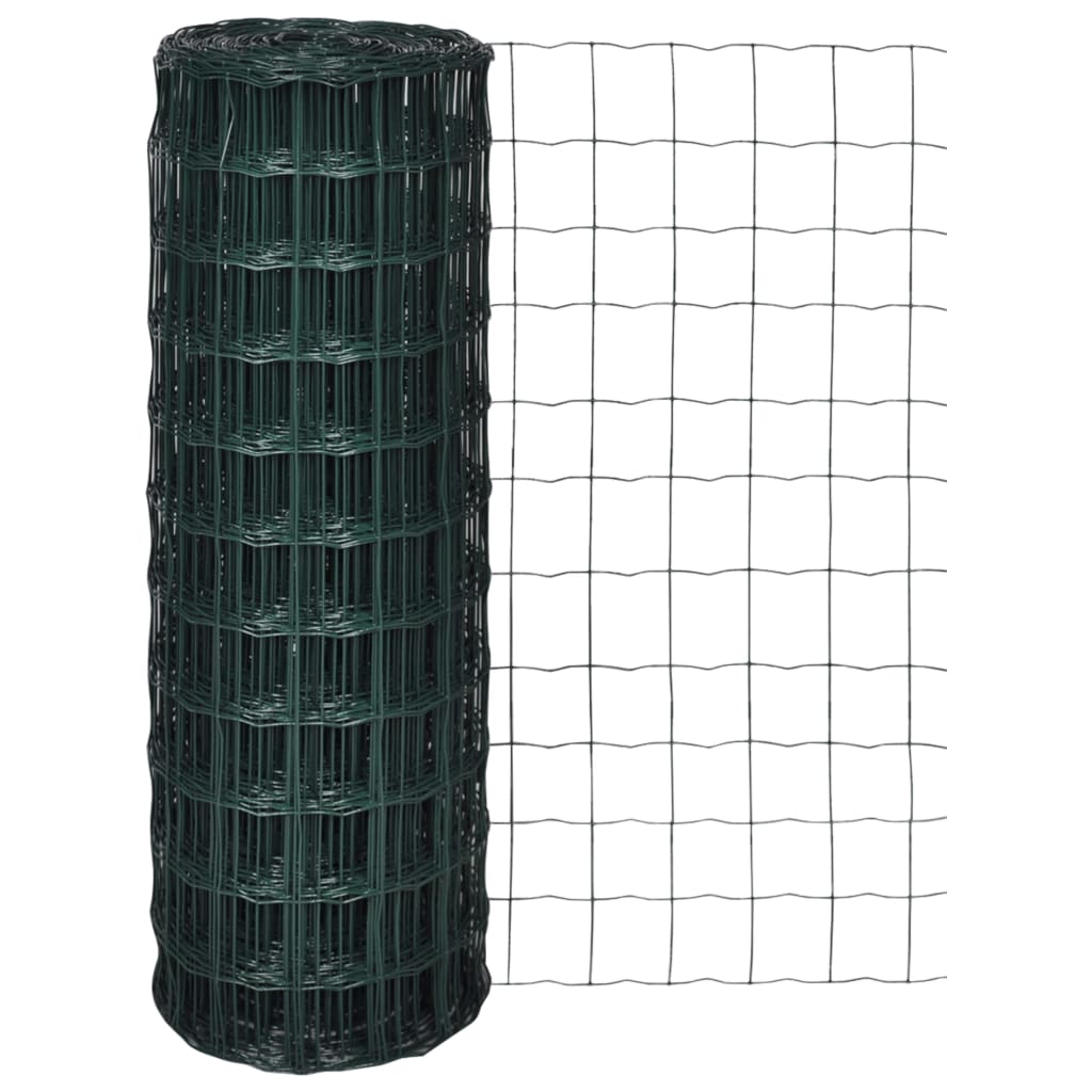 Vidaxl euro hek 25x1,0 m staal groen