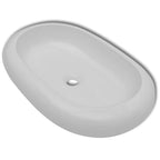 Vidaxl luxe keramische wasbak ovaal 63 x 42 cm (wit)