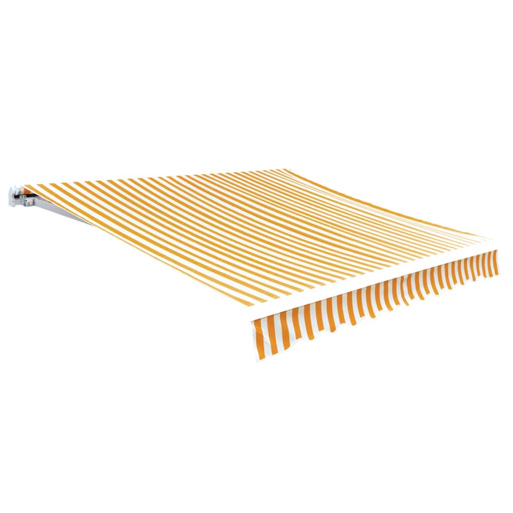 Vidaxl luifeldoek 4x3 m canvas zonnebloemgeel en wit