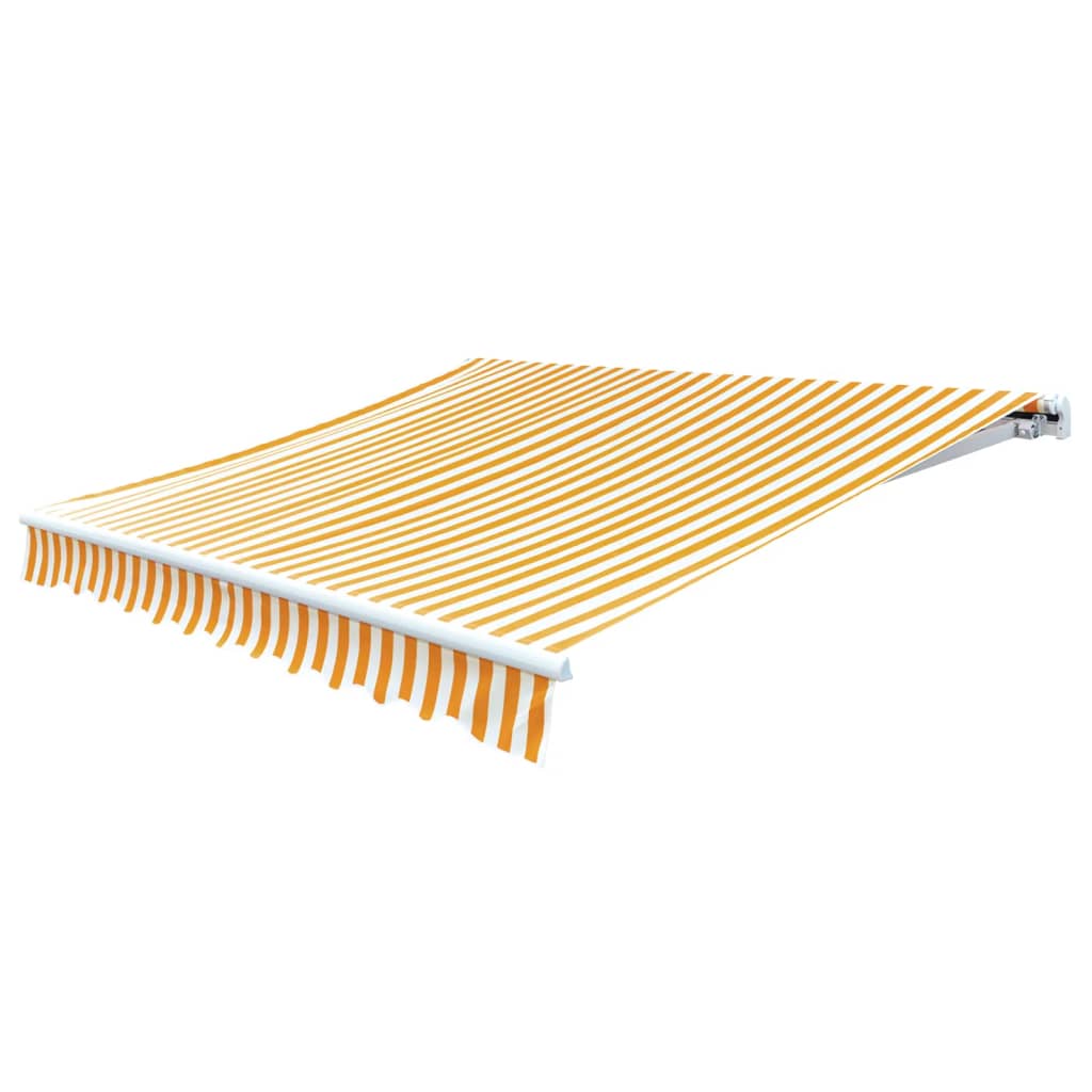 Vidaxl luifeldoek 4x3 m canvas zonnebloemgeel en wit