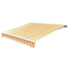 Vidaxl luifeldoek 4x3 m canvas zonnebloemgeel en wit