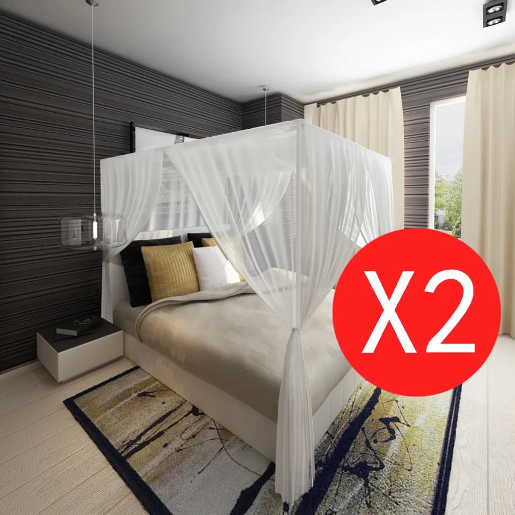 Vidaxl klamboe vierkant met 3 openingen 2 st