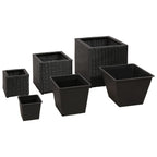 Vidaxl plantenbakken verhoogd 3 st poly rattan zwart