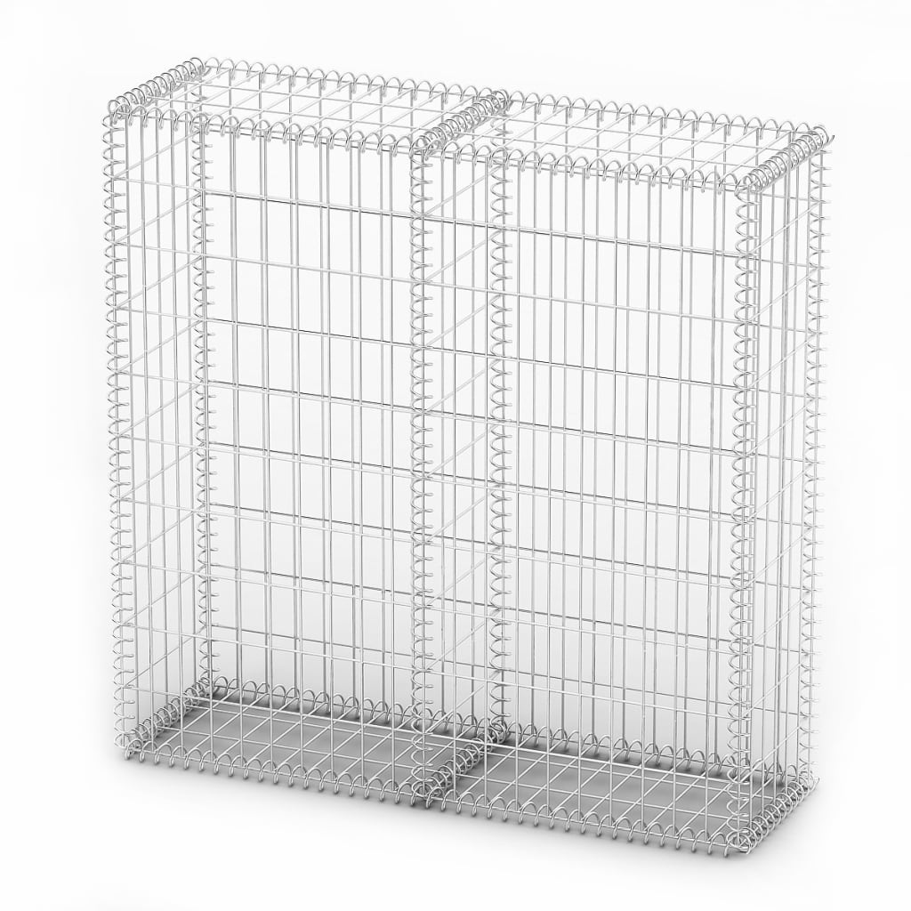 Vidaxl schanskorf met deksels 100x100x30 cm gegalvaniseerd draad