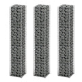 Vidaxl 3-delige schanskorfset 25x25x150 cm gegalvaniseerd draad