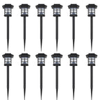 Vidaxl 12-delige led-tuinverlichtingsset solar met pin 8,6x8,6x38 cm
