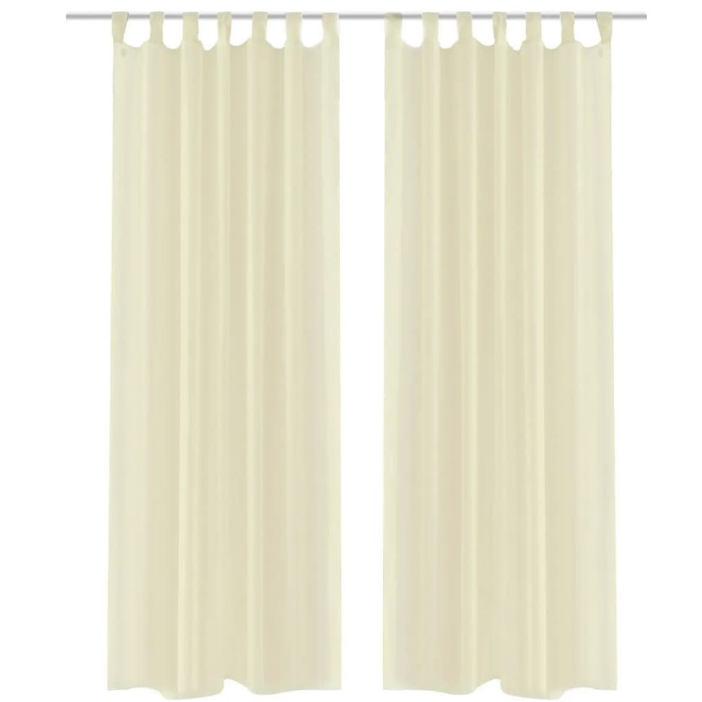 VidaXL Gordijn Crème 140x175 cm (2 stuks)